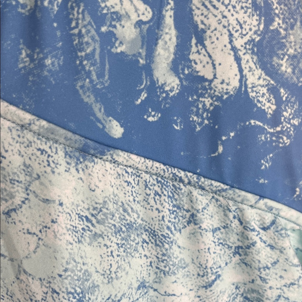 Silver Bait Performance Sportswear Blue Marble Print Sleeveless V Neck Dress L - Picture 4 of 5